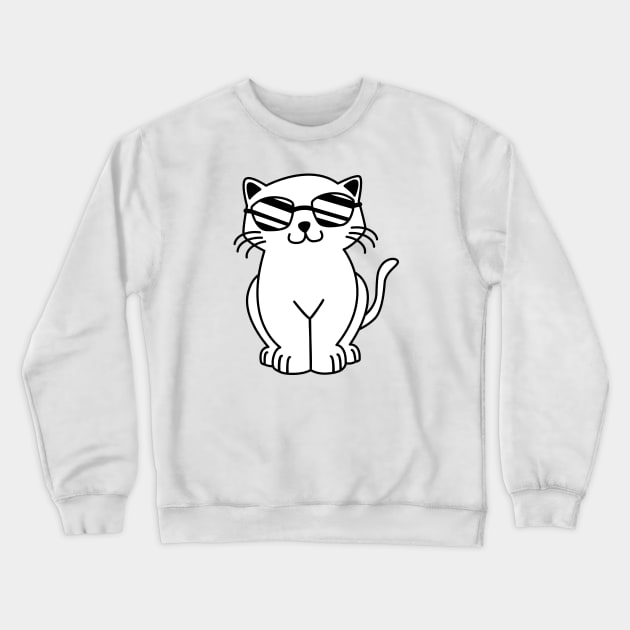 Cat Wearing Sunglasses - funny cat design Crewneck Sweatshirt by Ebhar